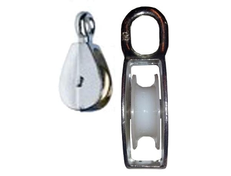 Avl polea simple ojo rigido rueda nylon 50 mm