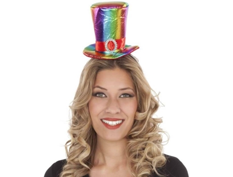 Diadema DISFRAZZES Mini Sombrero Chistera De Diadema Arcoíris (Talla: Talla Universal )
