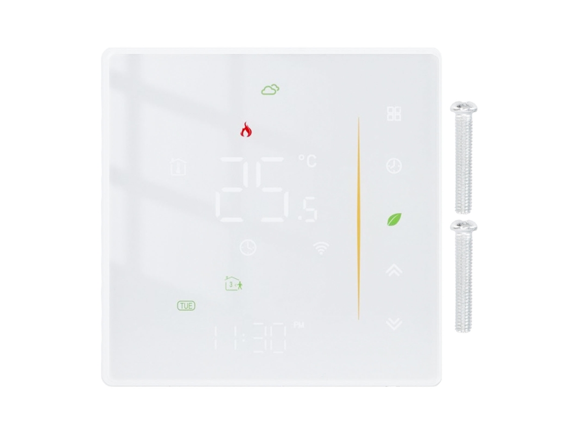 Termostato inteligente Wifi Bth 3000l Gblw con control por voz y app, blanco/negro