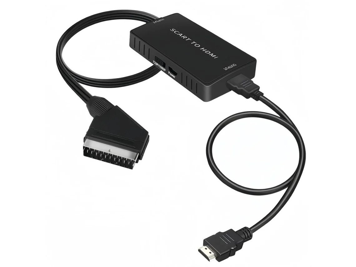 Convertidor SCART a HDMI 1080p/720p compatible con HDTV, proyector, DVD, VHS, STB, Xbox Yizhood