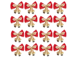 16 lazos navideños con campanas, mini lazos para árboles y adornos de regalo NEVEANCE