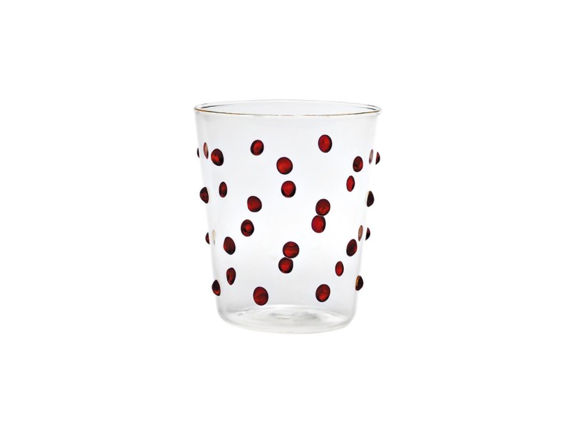 Juego de 6 vasos Zafferano Party de vidrio rojo, 45 cl