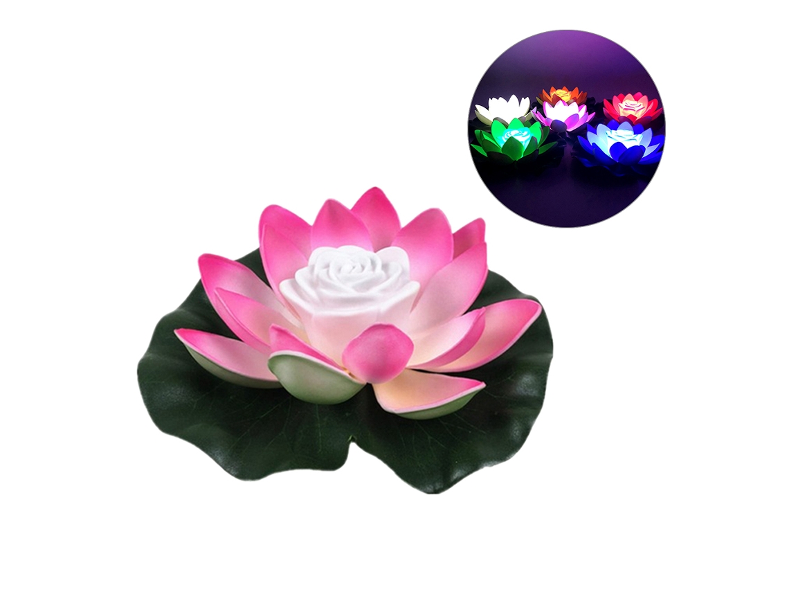 Rebe-lámpara De Loto Flotante Artificial Led Luz Nocturna Ahorradora De Energía Para Jardín Piscina Estanque Fuente Decoración