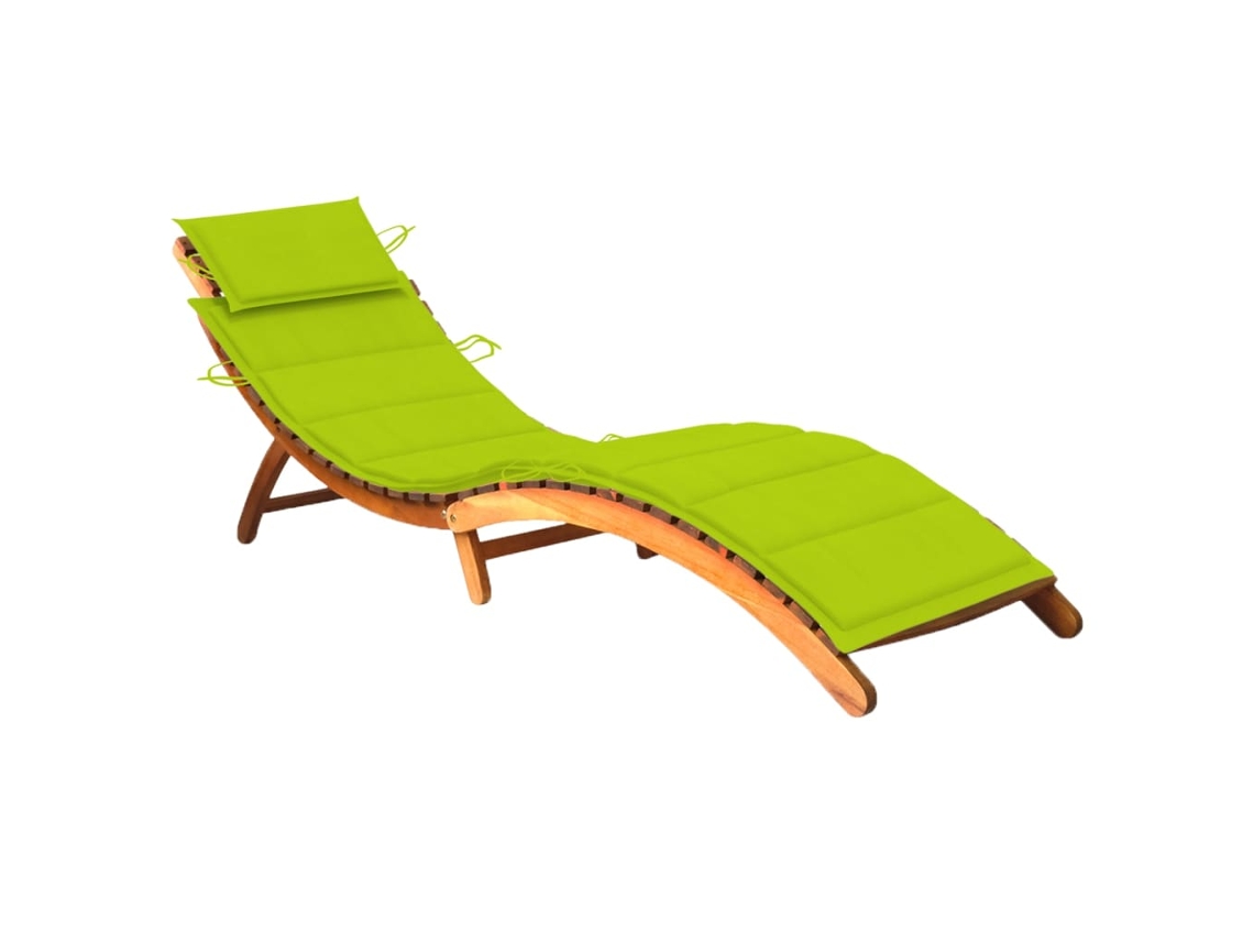 Tumbona Lounger de Jardín con Cojín Madera de Acacia Maciza