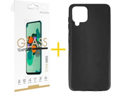 Kit Funda + Protector de Pantalla Samsung Galaxy M12 SKYHE Liso (Negro)