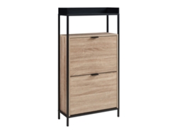 Zapatero Belana Con Puertas Abatibles 116x60x24 Cm - Negro/efecto Roble en.casa