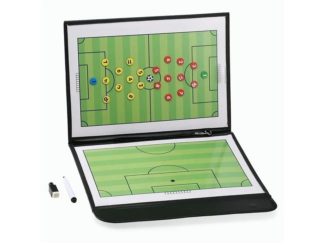 Tablero Táctico De Fútbol Magnético Plegable De Doble Cara Con Bolígrafo Y Tarjetas Numéricas.