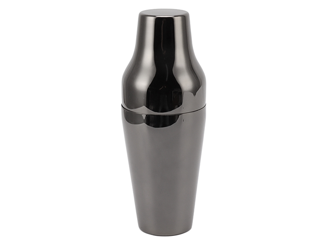 Coctelera De Acero Inoxidable 304 Estilo Francés, 2 Secciones, Para Bar, Hogar, Camping, Picnic, Negro Brillante.