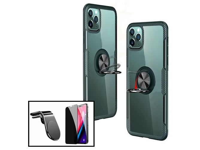 Kit Funda, Protector 5D y Soporte Magnético Coche iPhone XS Max 3x1 Clear Armor