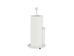 Relaxdays Suporte Para Rolos De Cozinha Em Pé, Ferro Fundido, Estilo Rústico, Altura: 33 Cm, Branco