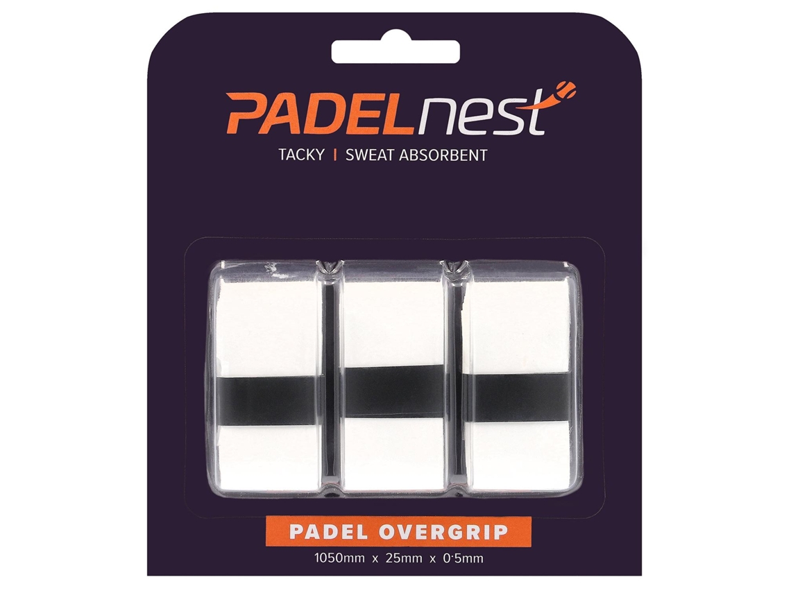 Overgrip PádelNEST 3X Sobrecargadores - Pegajoso - Blanco