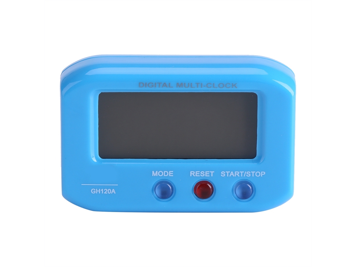 Reloj digital portátil con pantalla LCD, alarma, retroiluminación y función de repetición para escritorio, oficina o coche (azul)