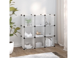 Cubos de almacenamiento apilables de 9 cubos con puertas de PP transparentes