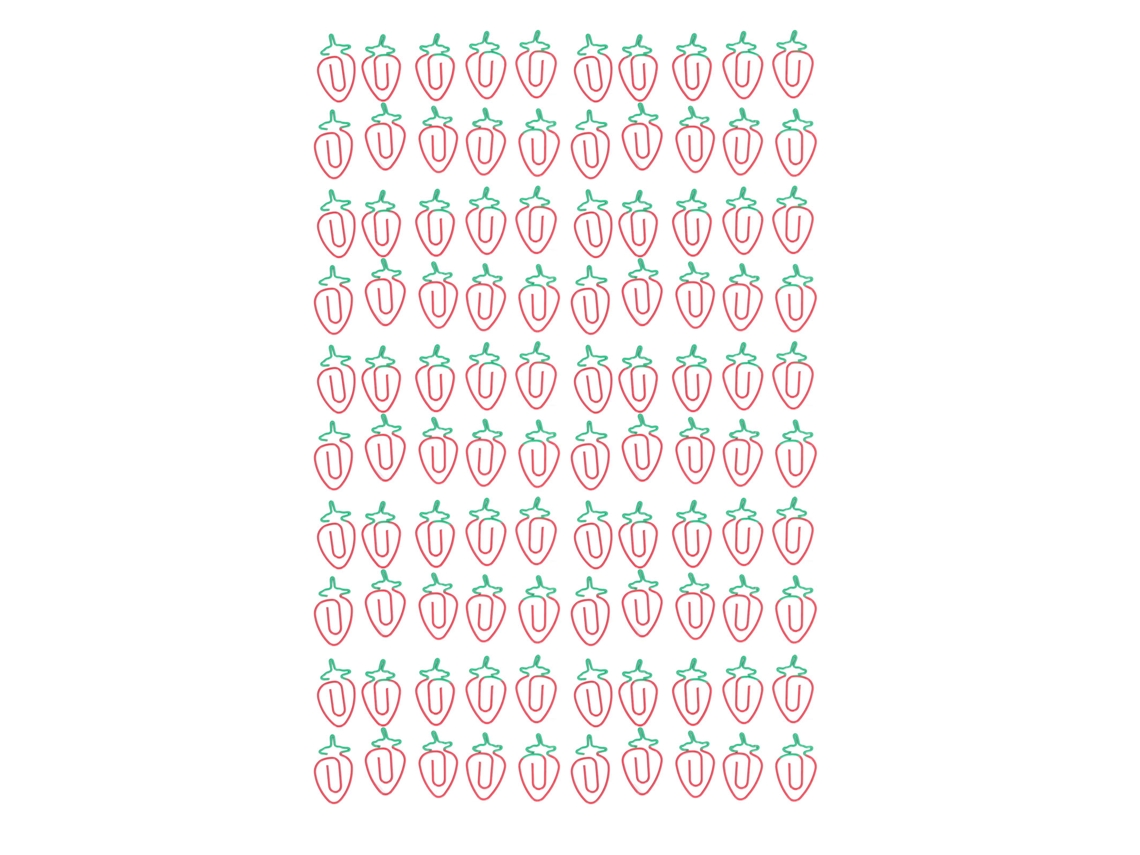 100 Clip De Papel De Fresa Estilo Cute Metal Electroplado Para Oficina Y Hogar Aplicación Versátil