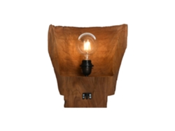 Lampara Aplique Teca Pared Hecho A Mano 30x15x34cm