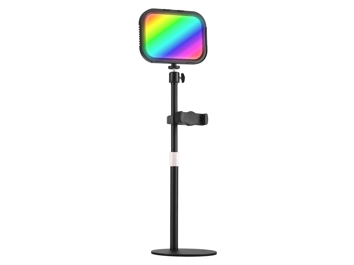 Panel De Luz Led Rgb De Escritorio 12w Para Reuniones Zoom 3000k-6500k Con Soporte Ajustable Y Control Remoto Usb