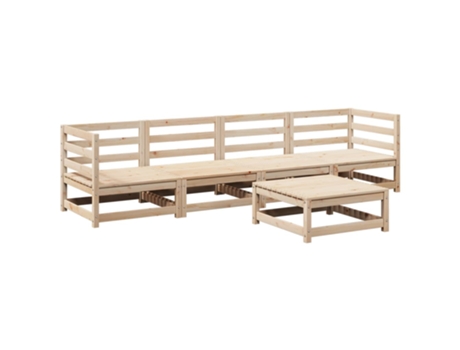 Conjunto 5 de sofás de jardín VIDAXL madera maciza de pino