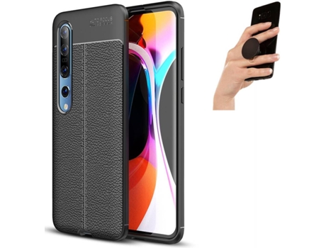 Carcasa y Popsocket Xiaomi Mi 10 Pro Rugged Leather Negro