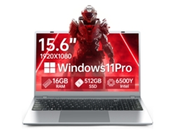 Portátil Vanwin de 15,6", 16 GB de RAM, 512 GB de SSD, procesador Intel® Pentium® Gold 6500y, Windows 11 Pro, 5000 mAh Wi-Fi 5.