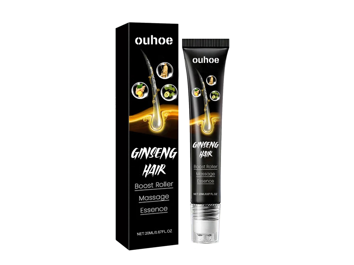 Esencia de masaje de ginseng Ouhoe, hidratación suave, rodillo de masaje capilar, cuidado del cabello