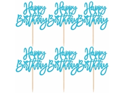Topper POLSKI em Cartolina com Brilho Azul 30 Un 7,5 X 12,5 Cm para Cupcakes e Sobremesas de Aniversário