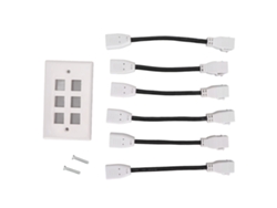 Placa De Pared Con 6 Puertos, Interfaz Multimedia Hd 4k Con Cable Hembra A Hembra.
