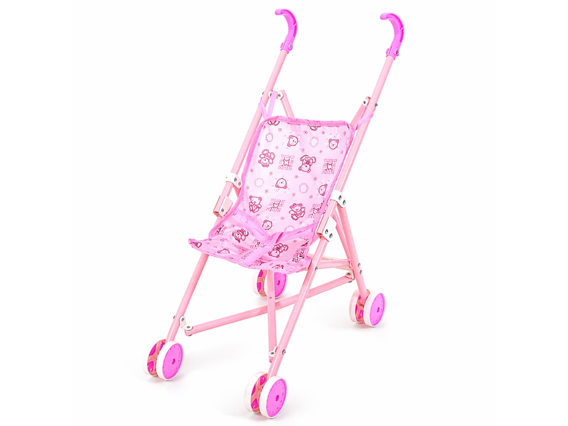 Carrinho De Bebé Para Bonecos Mingxiang 239b Rosa Claro