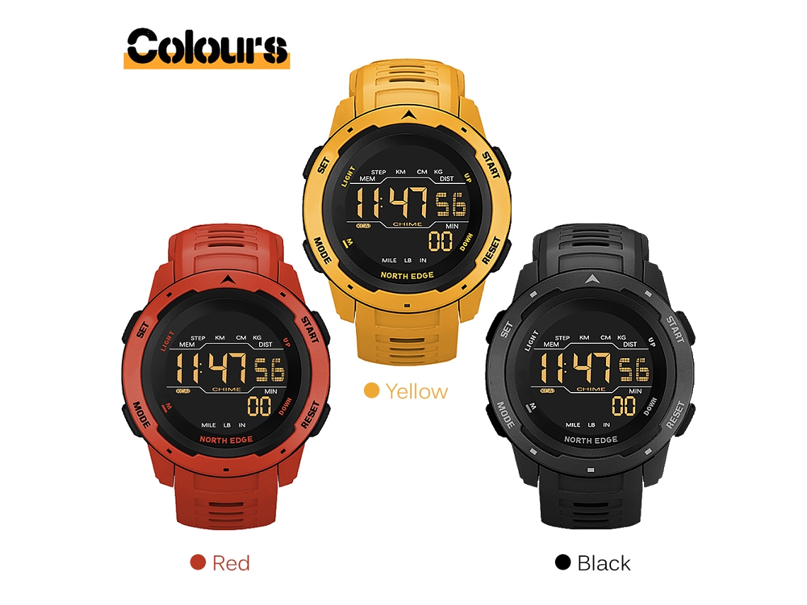 2026rebe-reloj Digital Deportivo Hombre Con Doble Hora, Podómetro, Alarma Y Resistente Al Agua 50m Reloj Militar