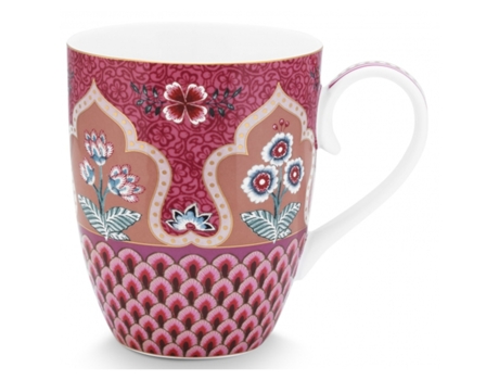 Taza Flower Festival Scallop PIP STUDIO Rosa Oscuro 350 ml