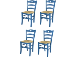 Conjunto de 4 Cadeiras T M C S Cuore 250ABLU (Azul - 88x43x46 cm - Madeira)