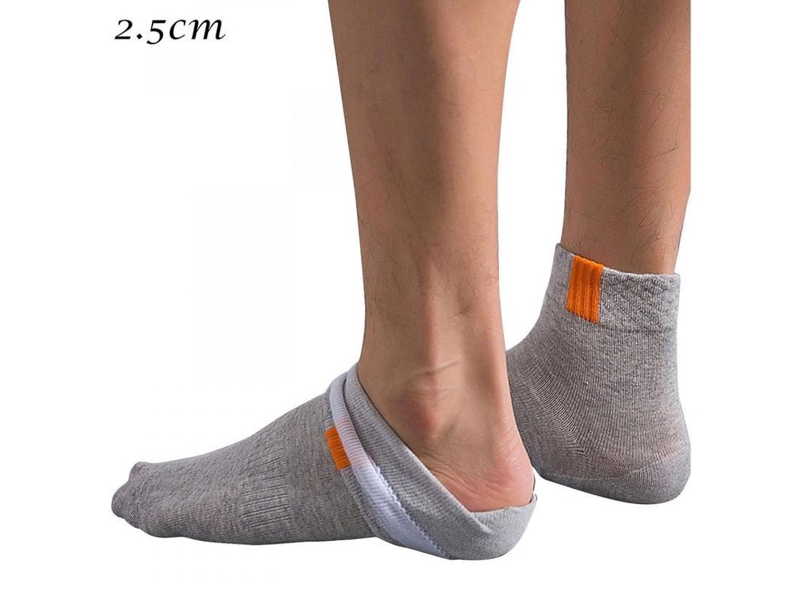 Plantillas De Silicona Invisibles Para Aumentar Altura Calcetines Elevadores Suaves Cojines De Pie Antideslizantes 2.5/3.5cm Talla Única Gris