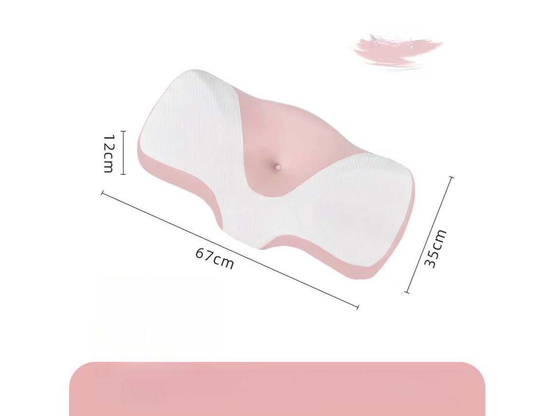 Almohada Cervical Ergonómica De Espuma Viscoelástica Para Aliviar El Dolor De Cuello (rosa) Cuich