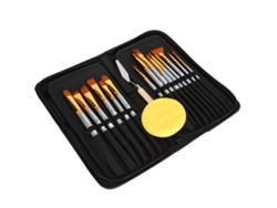 Juego Profesional De 17 Pinceles Acrílicos De Nailon Plateado, Para Artistas Y Principiantes.