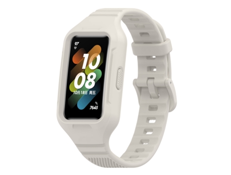 Correa de reloj integrada con hebilla de color a cuadros y puntos Huawei Band 7/6/6 Pro (gris)