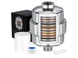 Filtro de ducha de 20 etapas, purificador de agua dura, elimina eficazmente el cloro residual, las impurezas y los metales pesados.