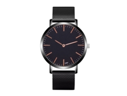 Reloj De Pulsera Hombre De Cuarzo Con Correa De Malla Redonda Zhoulianfa Negro