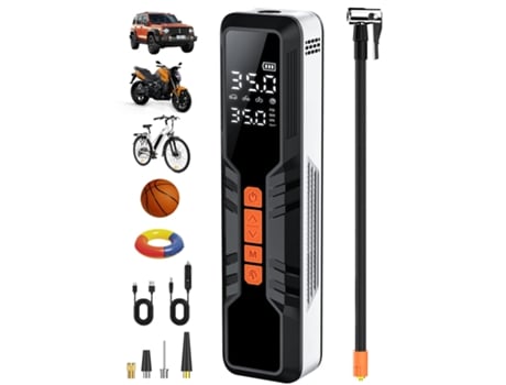 Inflador de neumáticos Compresor de aire portátil 6000 mAh, bomba de neumáticos eléctrica rápida 4X, bomba de aire para neumáticos de automóvil con...