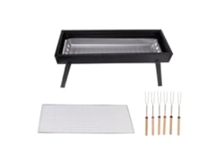 Parrilla de carbón plegable multifuncional con tenedores para acampar al aire libre, viajes, picnics, jardín y fiestas en la playa.