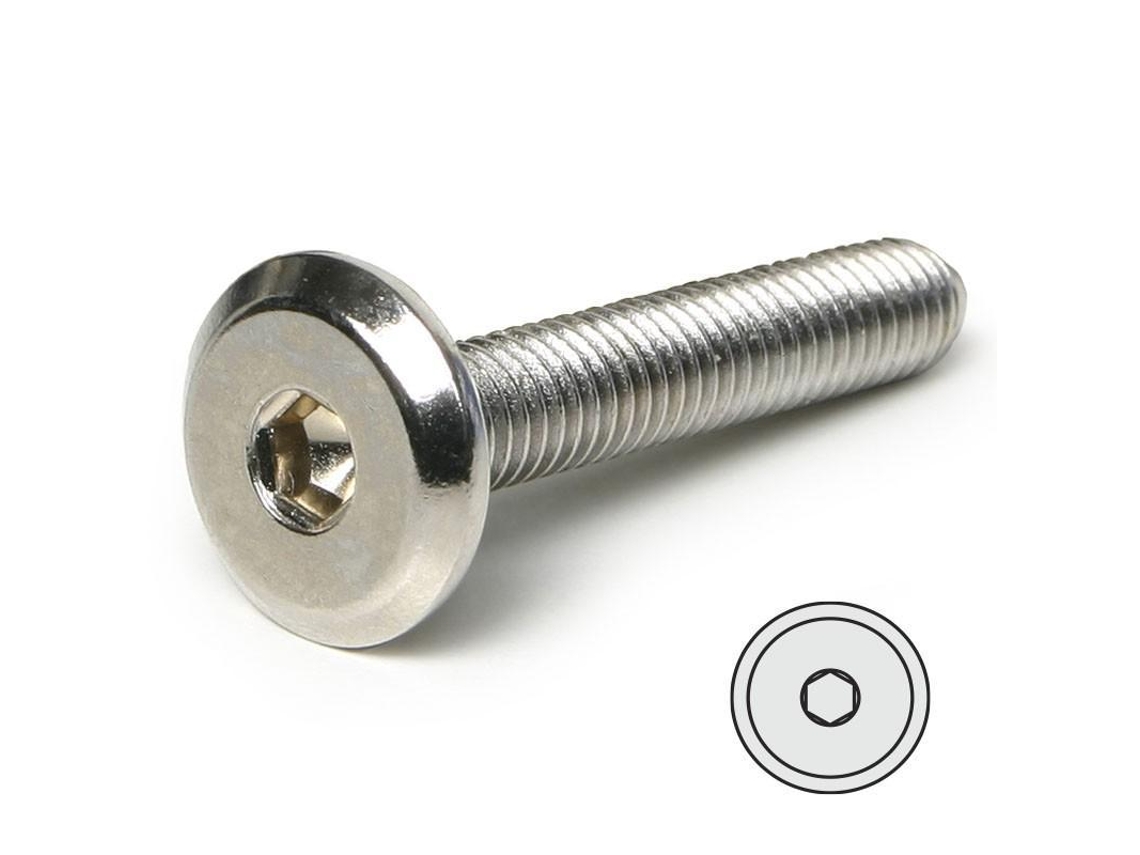 Tornillo embellecedor cegas cabeza plana allen m6 níquel. elegir largo. largo 25mm diámetro 8mm UCAFIX