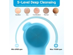 Cepillo de limpieza facial eléctrico de silicona, resistente al agua, con vibración sónica, para hombres y mujeres.