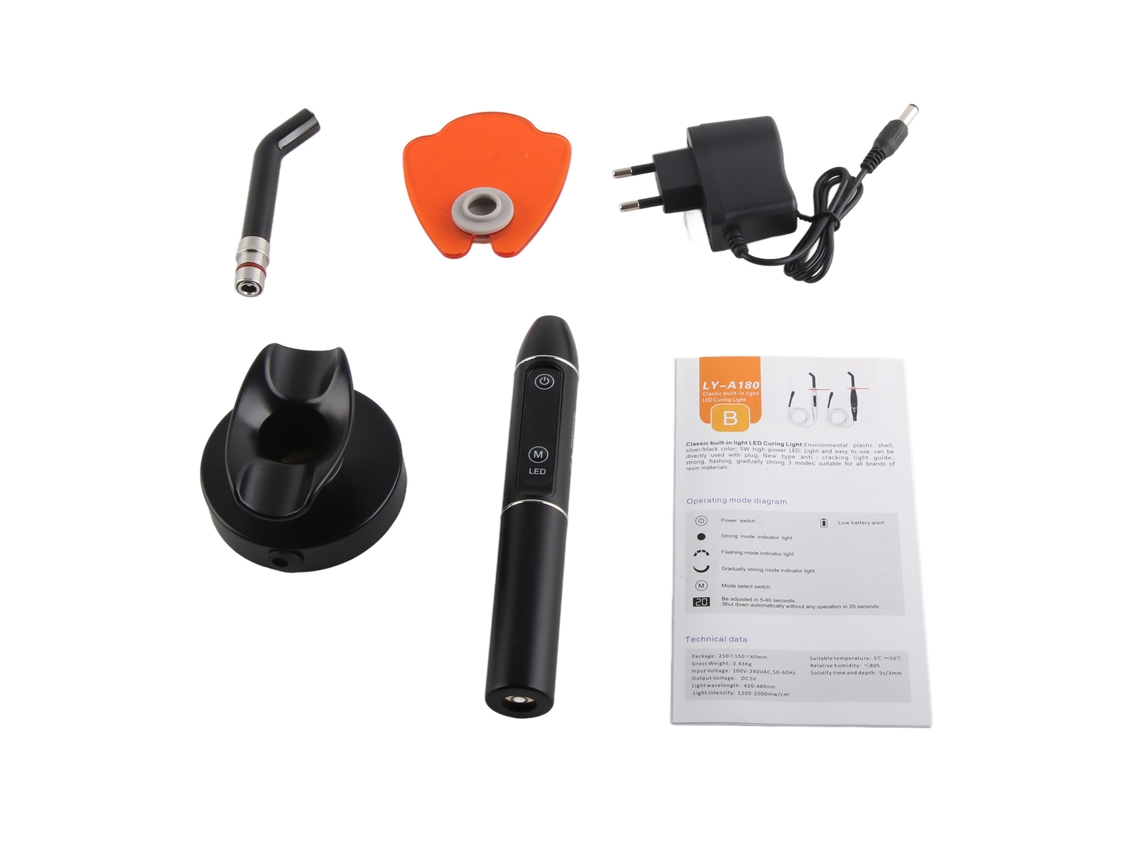 2026-lámpara Led Inalámbrica Para Curado Dental Sin Cable Color Negro