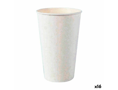 Set de Vasos ALGON Desechables Cartón Blanco 15 Piezas 450 ml (16 Unidades)