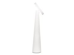 Lámpara de mesa recargable inalámbrica Zafferano Angelina, cabezal ajustable, control táctil, diseño moderno para interiores, color blanco