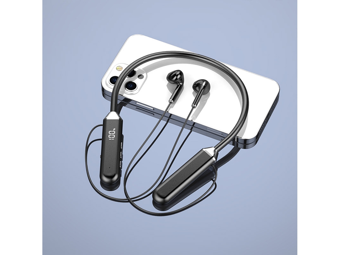 Auriculares Bluetooth Con Banda Para El Cuello (negros), Conectividad Inalámbrica 5.2, Estéreo, Indicador De Batería