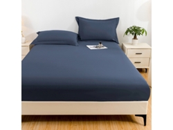 Protector De Colchón Impermeable Czhhmart 200cm X 220cm (con Un Par De Fundas De Almohada) Azul Marino