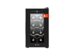 Evvo Vinoteca Para 8 Botellas Vt8, Termoeléctrico, 8-18ºc Regulable, Muy Silencioso 35 Db, Pantalla Táctil, Diplay Led, Luz Interior