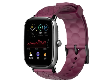 Correa de reloj inteligente para Amazfit GTS 2 Mini 20 mm Patrón de fútbol Correa de silicona de color sólido (rojo vino)