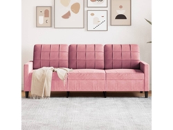 Sofá De 3 Plazas Terciopelo Rosa 180 Cm