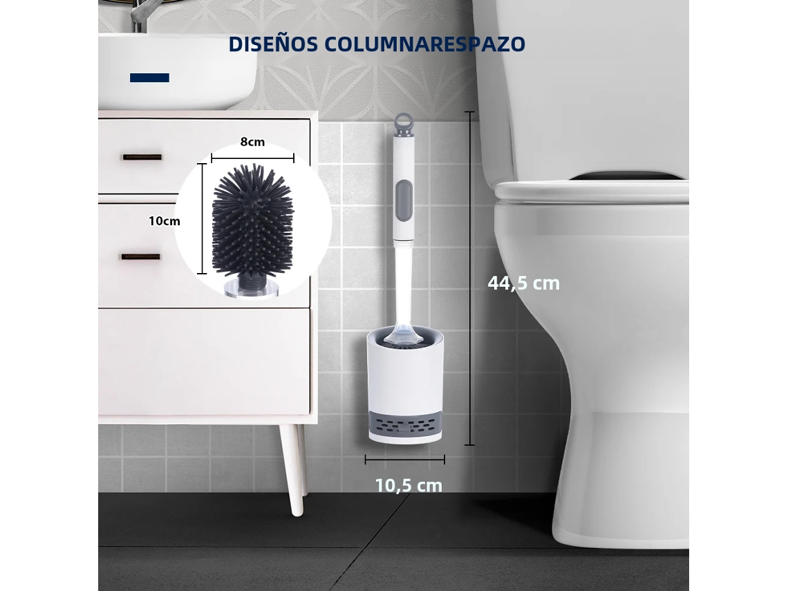Boquilla de silicona con pulverizador, limpiador de inodoro recargable, limpieza profunda, 40 cm. Mdug