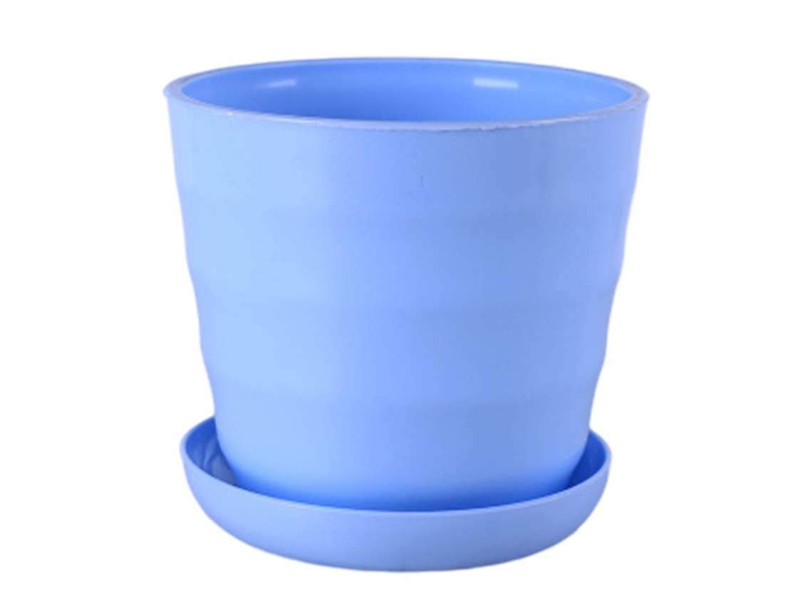 Maceta redonda flexible moderna con bandeja extraíble para jardinería, oficina y balcón.
